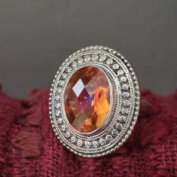 NICKY BUTLER Designer NB 925 Sterling Silver Honey Quartz Bold Ring Size 6 NWT - Picture 6 of 14